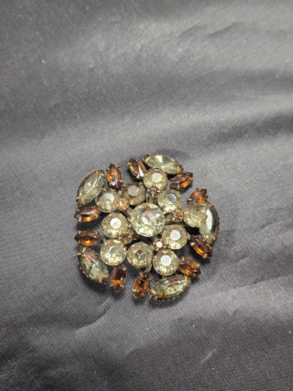 Vintage Amber Color Brooch